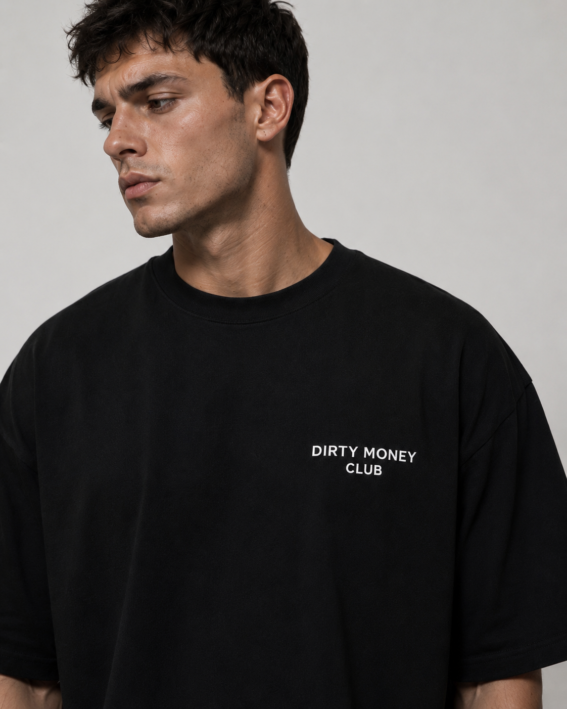 Dirty Money Club Heavy Cotton T-Shirt – Black