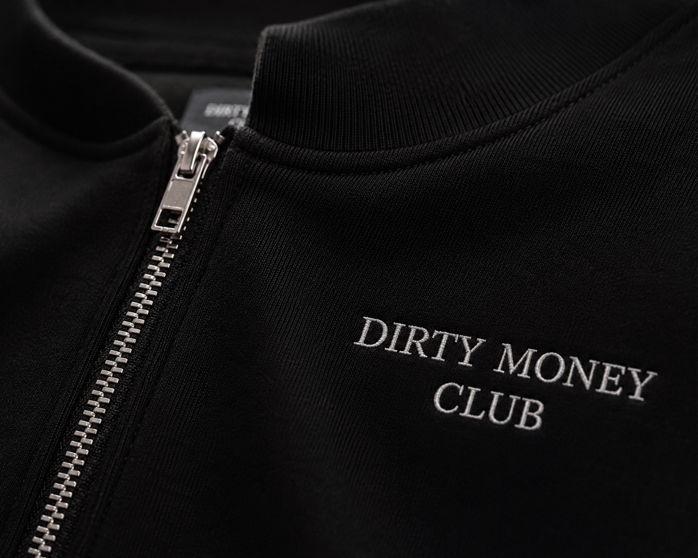 Dirty Money Club Zip-Up Jacket – Black
