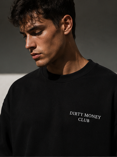 Dirty Money Club Heavy Cotton T-Shirt – Black