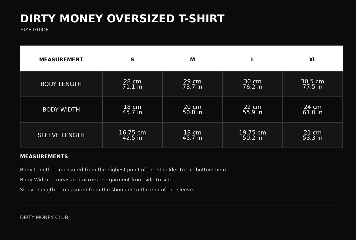 Dirty Money Club Oversized Heavyweight T-Shirt – White