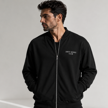 Dirty Money Club Zip-Up Jacket – Black