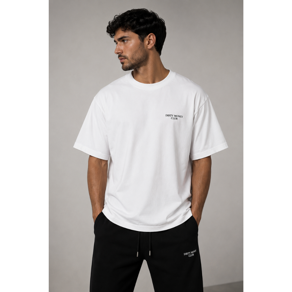Dirty Money Club Heavy Cotton T-Shirt – White