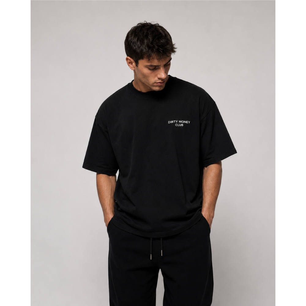 Dirty Money Club Heavy Cotton T-Shirt – Black